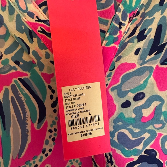 Lilly Pulitzer Elsa Blouse NWT Size Large - Picture 3 of 3